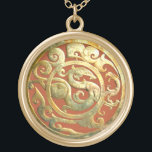 Colgante de oro del artefacto chino de<br><div class="desc">El artefacto exquisito, diseñado en un concepto único y artístico fue hecho del jade, excavado de la tumba del rey meridional de Yue de la dinastía de Han, 2do centry A.C. Hace un regalo muy raro y único con una belleza intemporal histórica así como un concepto de armonía de yin-Yang...</div>