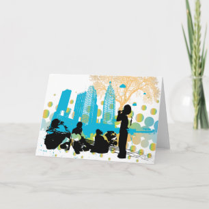 colgante hacia fuera con la tarjeta de