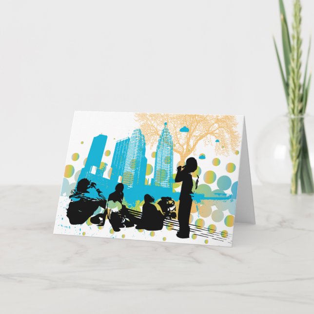 colgante hacia fuera con la tarjeta de (Anverso)