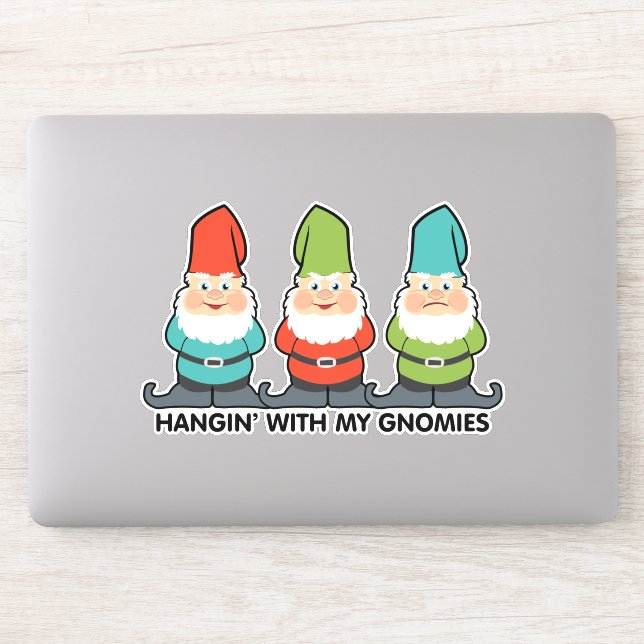 Colgar con mi Pegatina de amigos de Gnomies Homies (Ordenador)