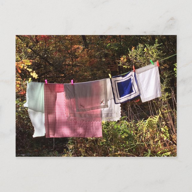 "Colgar fuera" Línea de ropa de la TARJETA POSTAL  (Anverso)