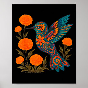 Colibrí Alebrije Flor Arte Popular Mexicano Pájaro