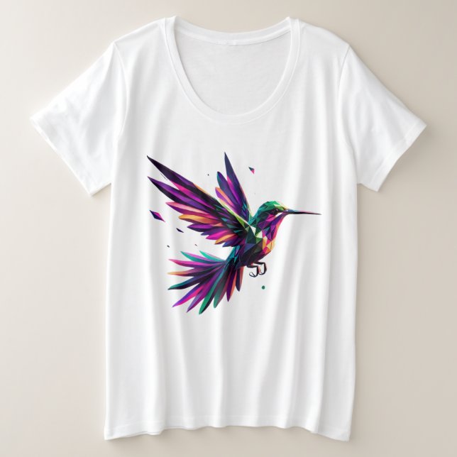 Colibrí Arcoíris Geométrico – Arte Moderno Vibrant (Anverso del diseño)