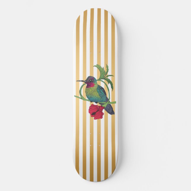 Colibri Bird Gold Stripes Tabla de Skate (Anverso)