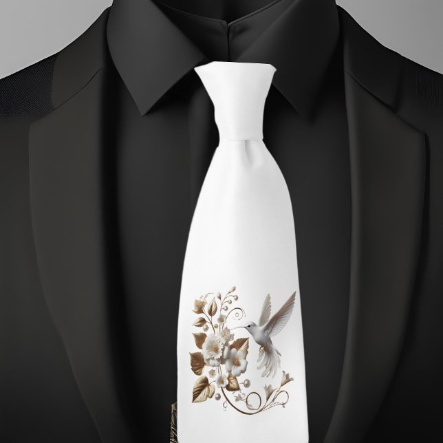 Colibrí blanco con corbata blanca (Subido por el creador)
