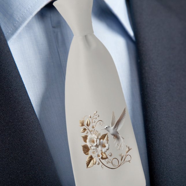 Colibrí Blanco en Corbata de Champán (Subido por el creador)