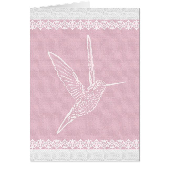 Colibrí blanco y rosa (Frente)