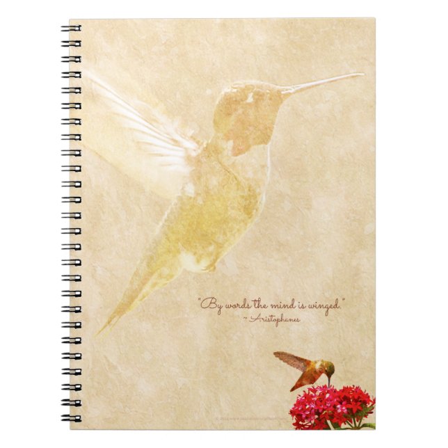 Colibrí con cita - cuaderno espiral (Frente)