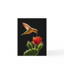 "Colibrí con flor", tarjeta de ocasión