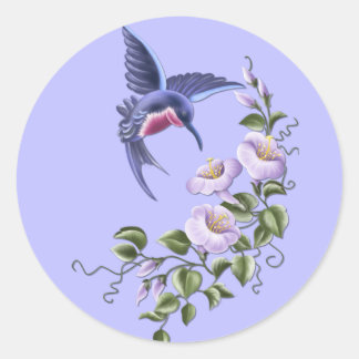 Colibrí con flores 2 Pegatinas