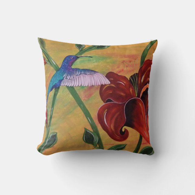 Colibrí con la almohada del lirio tigrado (Anverso)