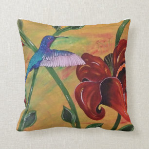 Colibrí con la almohada del lirio tigrado