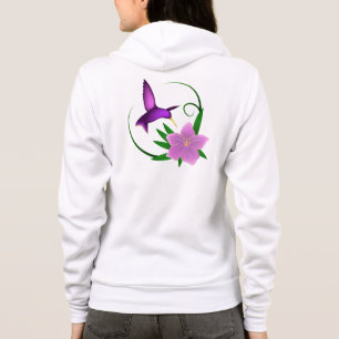 Colibrí con la sudadera con capucha de la flor de