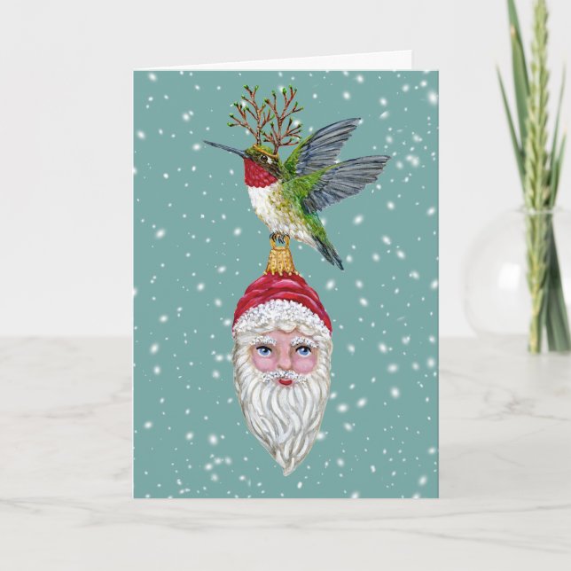 colibrí con tarjeta de homenaje de Santa (Anverso)
