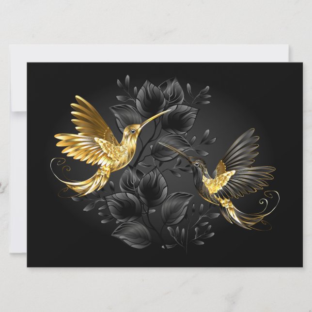 Colibrí negro y dorado (Anverso)