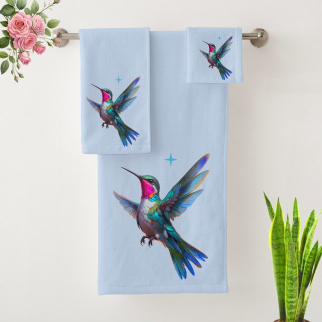 Colibrí Precioso sobre Azul Claro (Subido por el creador)
