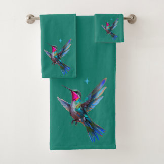 Colibrí Precioso sobre Azul Turquesa