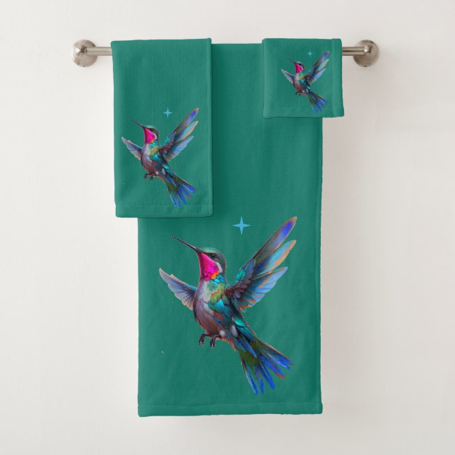 Colibrí Precioso sobre Azul Turquesa  (In situ)