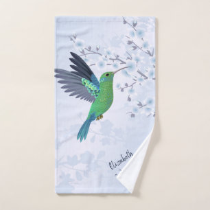 Colibrí verde lindo cerezo Flor de cerezo Añadir n