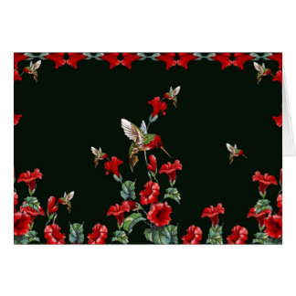 Colibrí y rosas