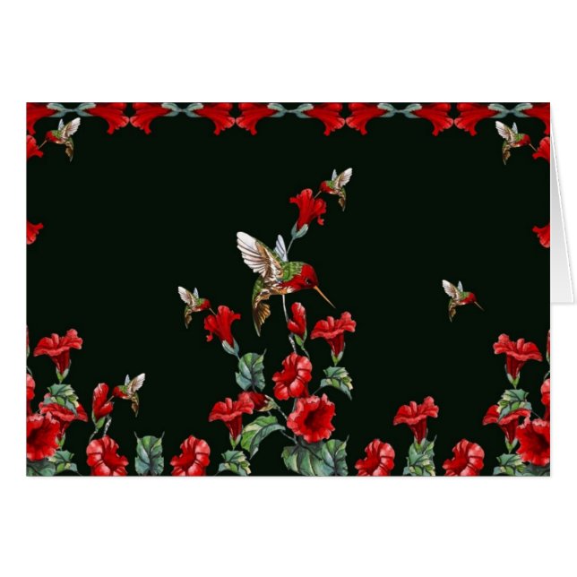 Colibrí y rosas (Anverso (Horizontal))