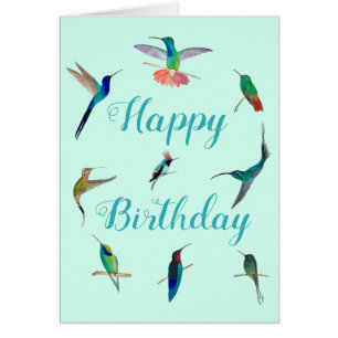 Colibríes de la tarjeta de cumpleaños de Estados U