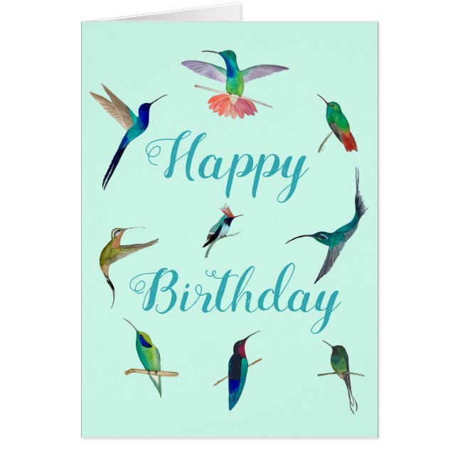 Colibríes de la tarjeta de cumpleaños de Estados U (Frente)