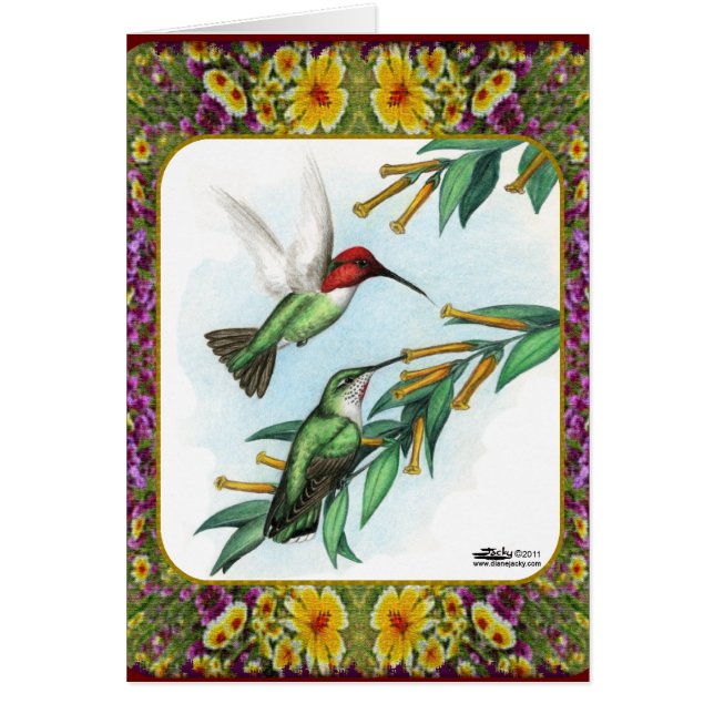 Colibríes y Flores #4 (Frente)