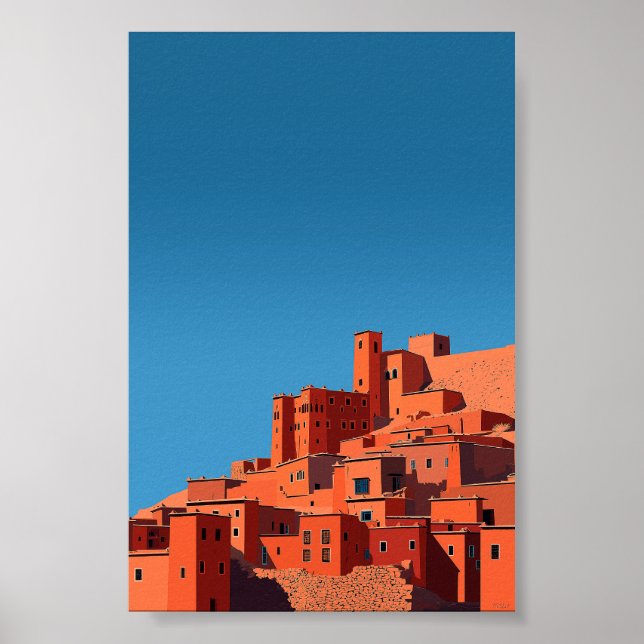 Colinas marroquíes Kasbah - Arte Geométrico Minima (Frente)