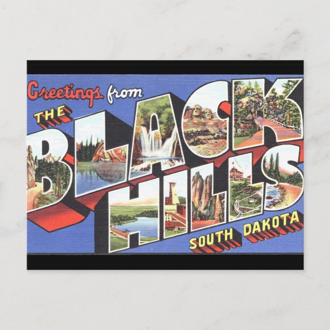 Colinas Negras Dakota del Sur Postal Antiguo (Anverso)