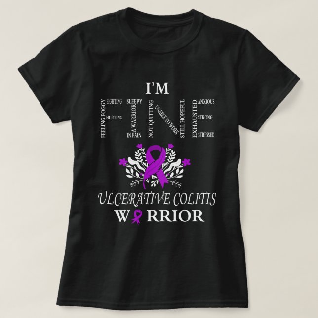 colitis ulcerativa Guerrero de camisetas (Diseño del anverso)