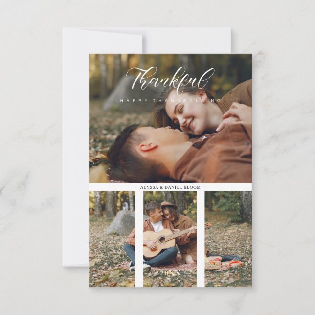 Collage 2 Photos Couple Happy Thanksgiving (Anverso)