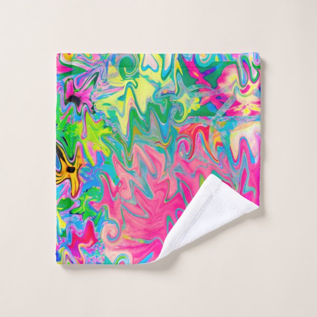 Collage abstracto del jardín de flores colorido (Toallita)