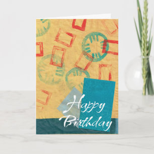Collage amarillo de la tarjeta de cumpleaños feliz