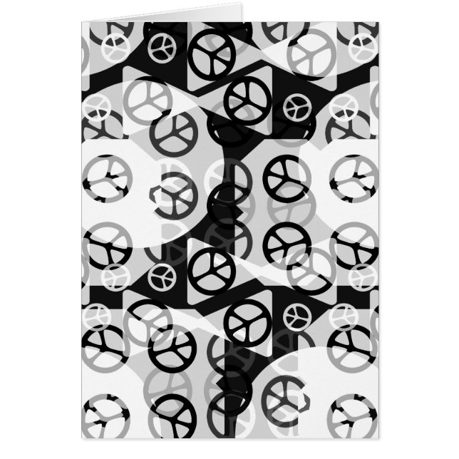 Collage blanco y negro de los signos de la paz (Frente)