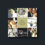 Collage boda Lienzo envuelto - Color Personalizado<br><div class="desc">Personaliza este lienzo con tus fotos bodas para crear una pintura mural para atesorar para siempre.</div>