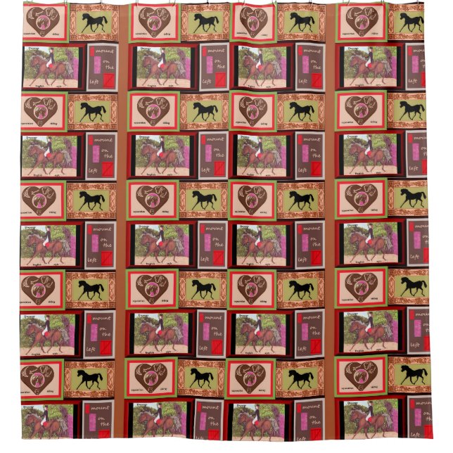 collage Cortina de ducha ecuestre Dressage Horse (Anverso)