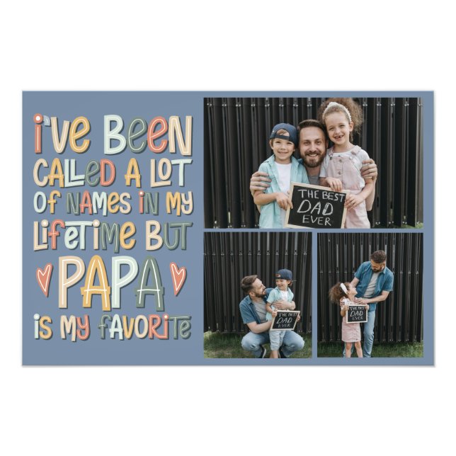 Collage de 3 fotos del Día del Padre (Frente)