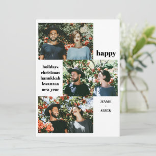 Collage de 3 fotos moderno negro y blanco Navidad