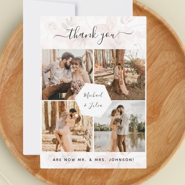 Collage de 4 fotos Floral Rosa Agradecimiento de B (Subido por el creador)