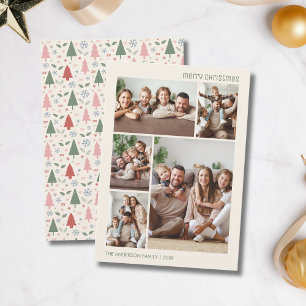 Collage de 5 fotos familiares de Navidad