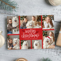 Collage de 7 Fotos Feliz Navidad con Letra a Mano