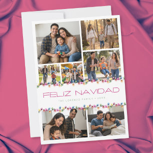Collage de 7 Fotos Moderno Feliz Navidad Luces