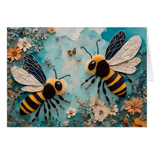 Collage de abejas bumble, todas las ocasiones salu (Anverso (Horizontal))