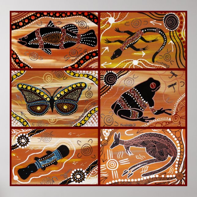 Collage de arte aborigen (Frente)