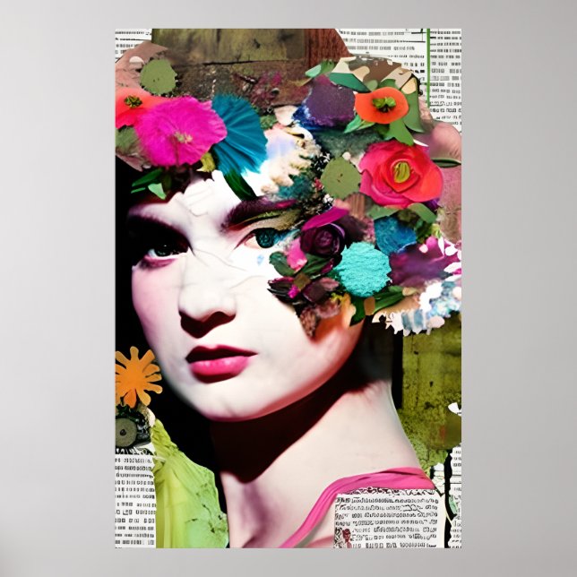 Collage de arte de la mujer victoriana (Frente)