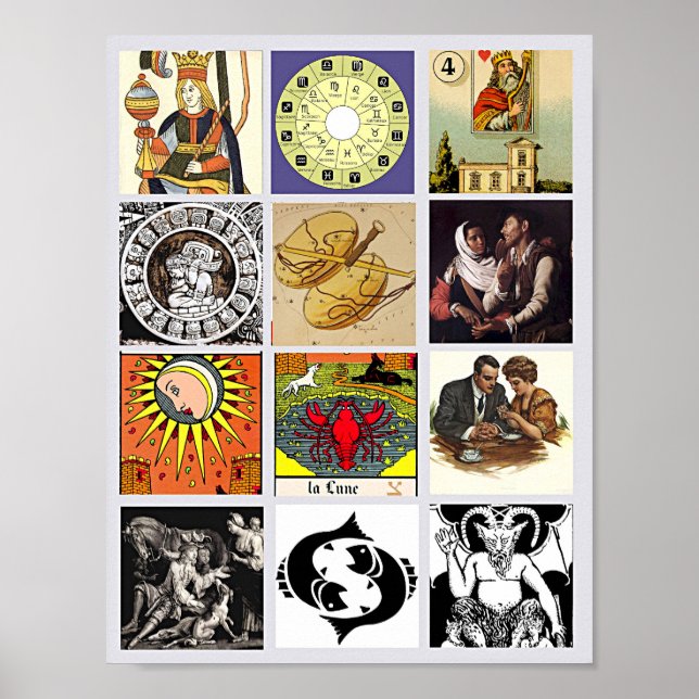 Collage de arte de la tarjeta Tarot de Zodiac Fort (Frente)