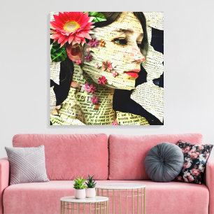 Collage de arte de mujer bonita  