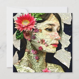 Collage de arte de mujer bonita  