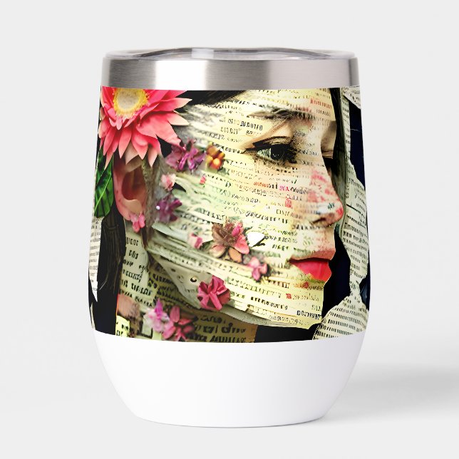 Collage de arte de mujer bonita   (Trasero)